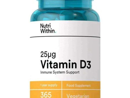 Nutri Within Vitamin D3 25ug Tablets Pack of 365 on Sale