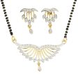 AanyaCentric Gold-plated Mangalsutra Pendant Earring Set & Silver Plated Anklet For Sale