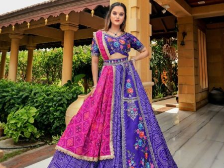 Aastha Fashion lris Purple Cotton Heavy Badhani Printed Readymade Traditional Lehenga Choli Set Sale