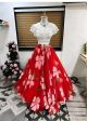 Dishitha Creation Floral Printed Stitched Lehenga & Crop Top - White & Red Cheap