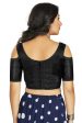 Aastha Fashion Women s Black Art Silk Cold Shoulder Sleeve Readymade Blouse For Discount