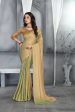 Aastha Fashion Women s Beige Sequence with Digital Printed Silk Moss Designer Saree with Blouse For Sale