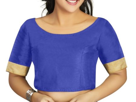 Aastha Fashion Women s Blue Art Silk Designer Traditional Readymade Blouse Sale