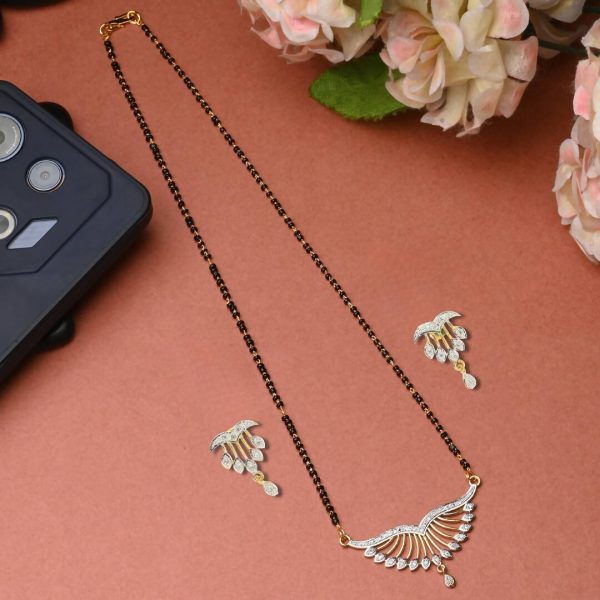 AanyaCentric Gold-plated Mangalsutra Pendant Earring Set & Silver Plated Anklet Supply