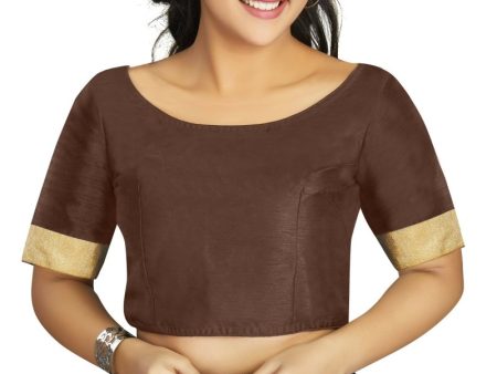 Aastha Fashion Women s Coffee Art Silk Designer Traditional Readymade Blouse Fashion