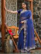 Tikhi Imli Blue Embroidered Organza Saree Fashion