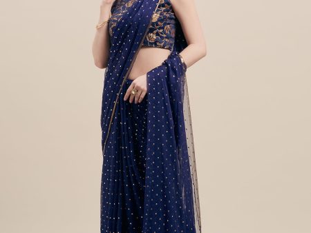 Tikhi Imli Blue Embellished Saree For Discount