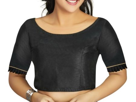 Aastha Fashion Women s Black Art Silk Designer Party Wear Readymade Blouse Online Sale