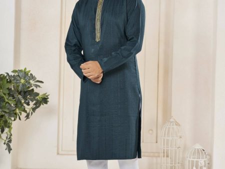 Aastha Fashion Men s Morpich Viscose Embroidered Party Wear Kurta with Pajama Online Hot Sale