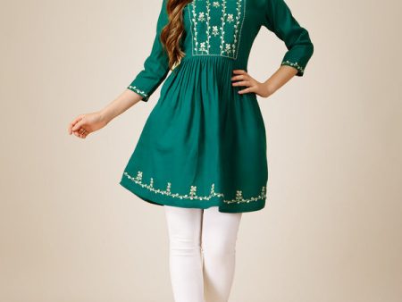 Malishka Women s Embroidered A-Line Rama Tunic Sale