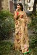 Aastha Fashion Women s Beige Digital Printed Munnar Slub Designer Saree with Blouse Fashion