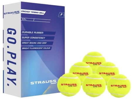 Strauss Cricket Tennis Balls - Yellow (Pack of 6) Cheap