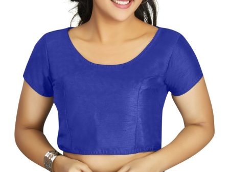 Aastha Fashion Women s Blue Art Silk Designer Festive Wear Readymade Blouse Cheap