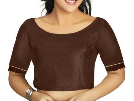 Aastha Fashion Women s Coffee Art Silk Designer Party Wear Readymade Blouse Online now