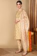 Women s Beige Pure Cotton Geometric Printed Suit Set - Rasiya Online