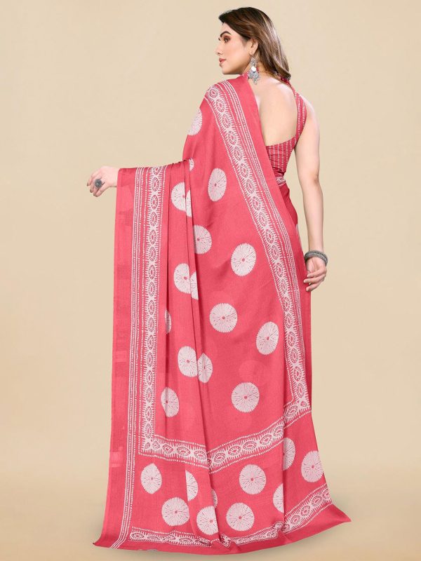 Kalini Batik Chiffon Block Print Saree on Sale