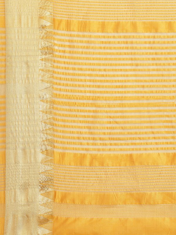 Kalini Yellow & Golden Woven Design Saree Online now