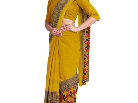 Kalini Yellow & Red Pure Georgette Dharmavaram Saree Cheap