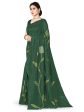 Kalini Green & Lime Green Floral Vichitra Silk Saree Online Sale