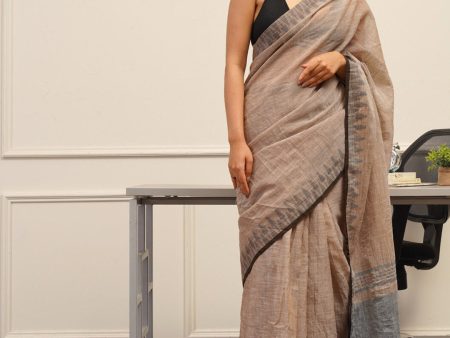 Tikhi Imli Brown Printed Woven Design Saree Fashion