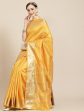 Kalini Yellow & Golden Woven Design Saree Online now