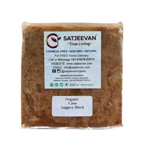 Satjeevan Organic Cane Jaggery Block Online Hot Sale