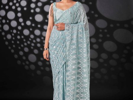 Tikhi Imli Blue Woven Design Ready to Wear Saree Online