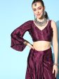 Tikhi Imli Burgundy Accordion Pleated Ready to Wear Saree Online now