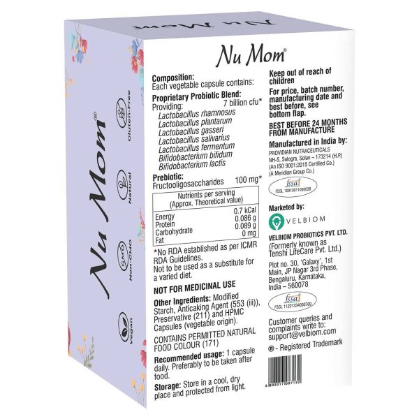 Velbiom Nu Mom Probiotic Health Capsules For Women Hot on Sale