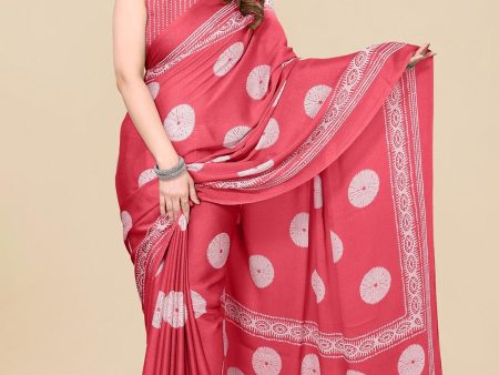 Kalini Batik Chiffon Block Print Saree on Sale