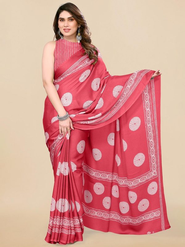 Kalini Batik Chiffon Block Print Saree on Sale