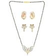 AanyaCentric Gold Plated Mangalsutra with Pendant, 2 Pair Earrings Fashion