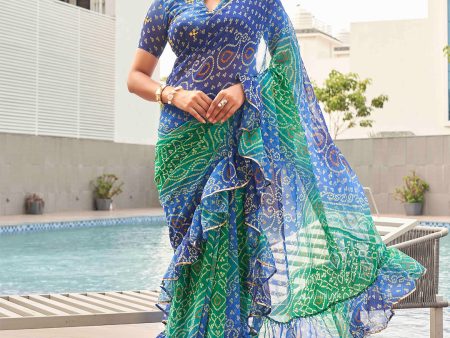 Tikhi Imli Bandhani Gotta Patti Georgette Saree Online Sale