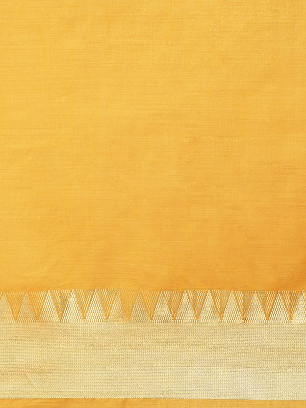 Kalini Yellow & Golden Woven Design Saree Online now