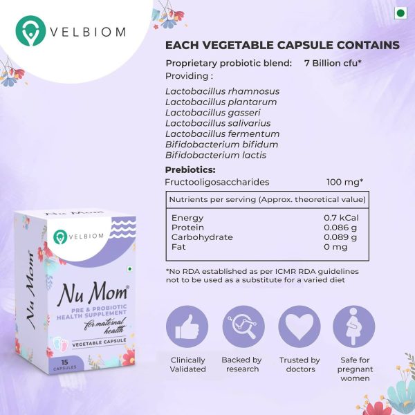 Velbiom Nu Mom Probiotic Health Capsules For Women Hot on Sale