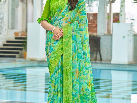 Kalini Abstract Printed Pure Chiffon Saree Online Sale